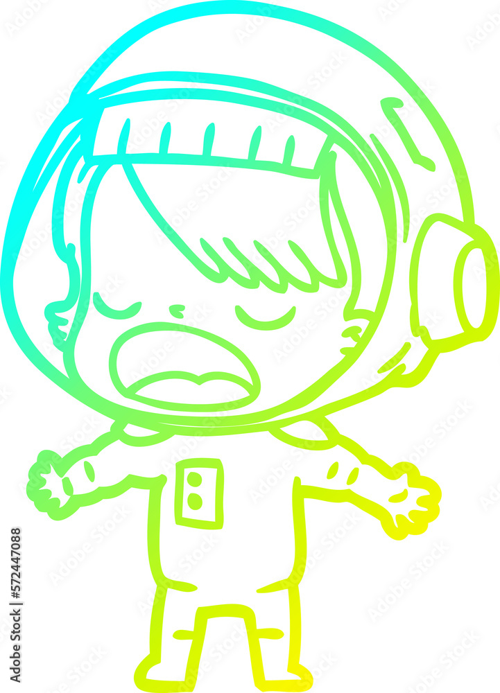 cold gradient line drawing cartoon talking astronaut cold gradient line drawing cartoon talking astronaut