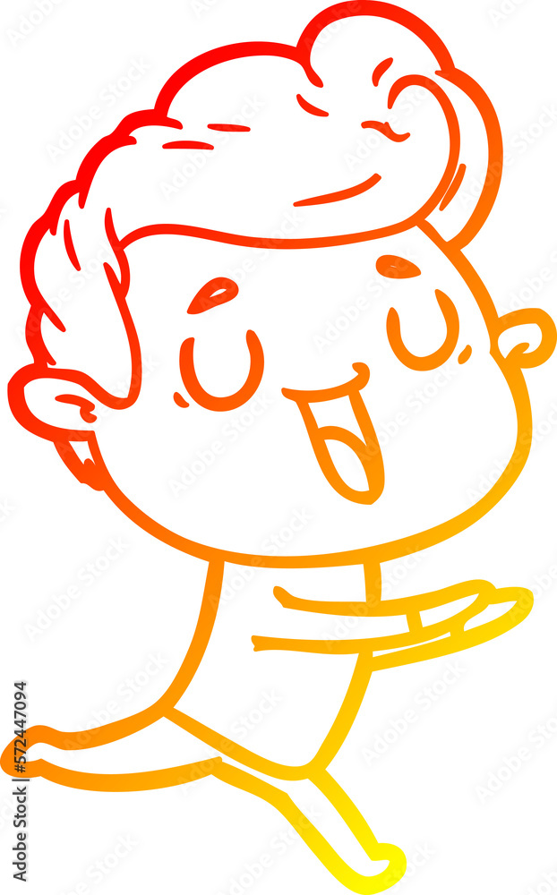 warm gradient line drawing happy cartoon man warm gradient line drawing happy cartoon man