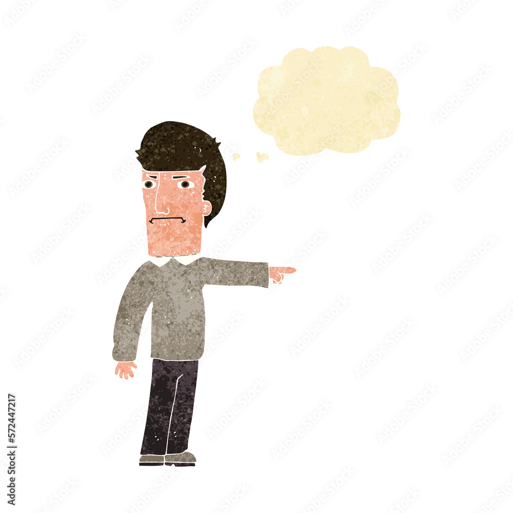 cartoon man pointing with thought bubble cartoon man pointing with thought bubble