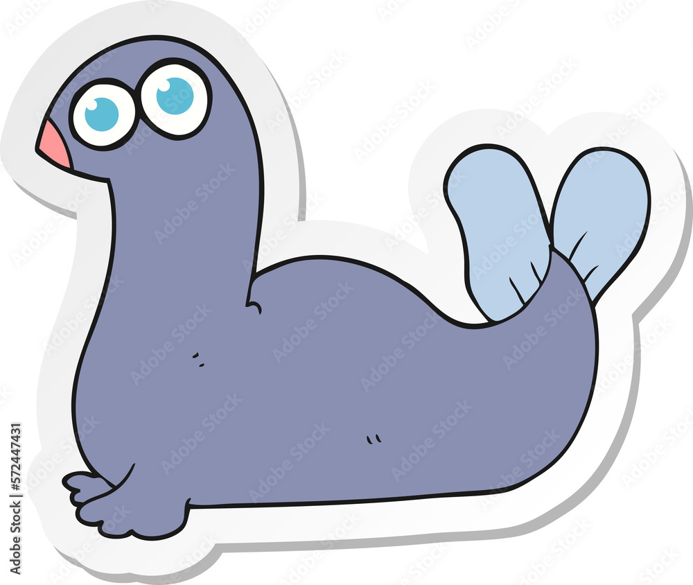 sticker of a cartoon seal sticker of a cartoon seal
