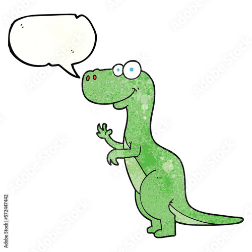 speech bubble textured cartoon dinosaur