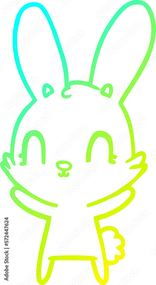 cold gradient line drawing cute cartoon rabbit cold gradient line drawing cute cartoon rabbit