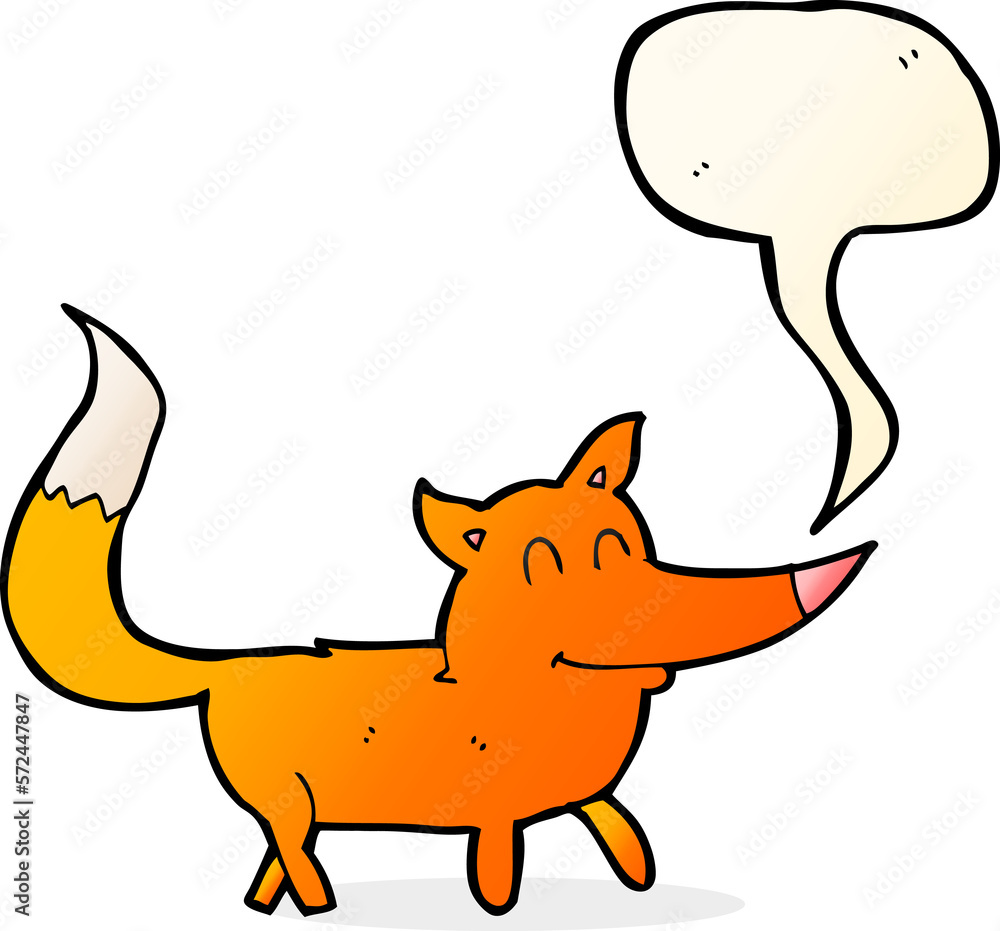 cartoon little fox with speech bubble cartoon little fox with speech bubble