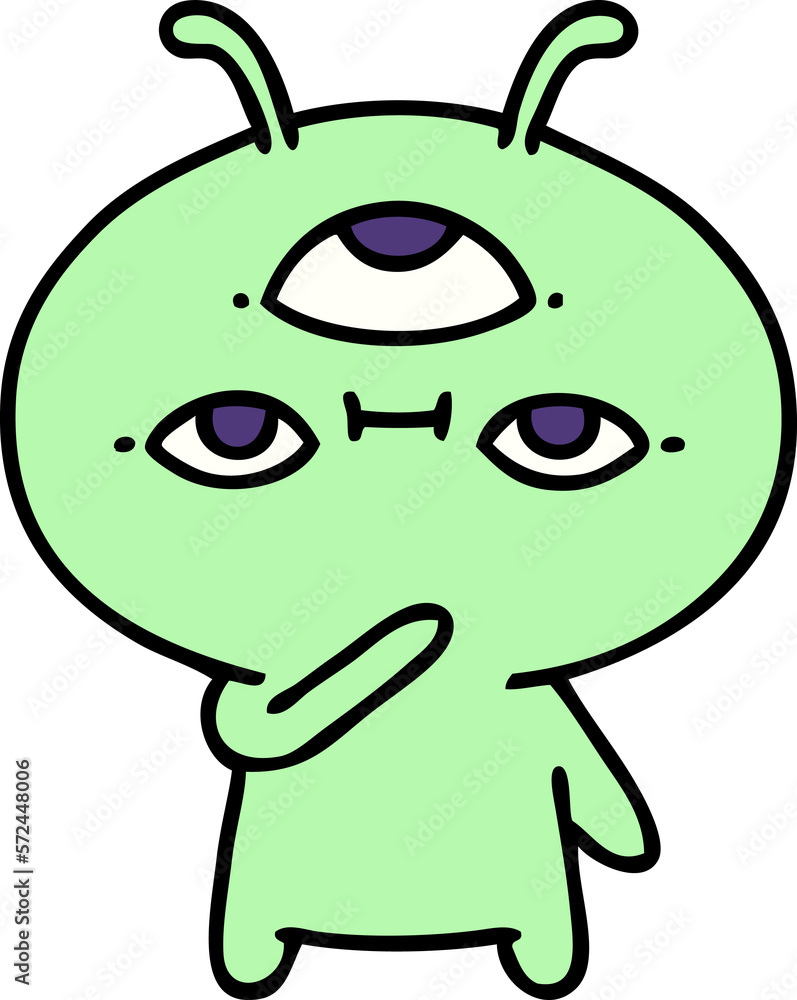 small alien looking thoughtful small alien looking thoughtful