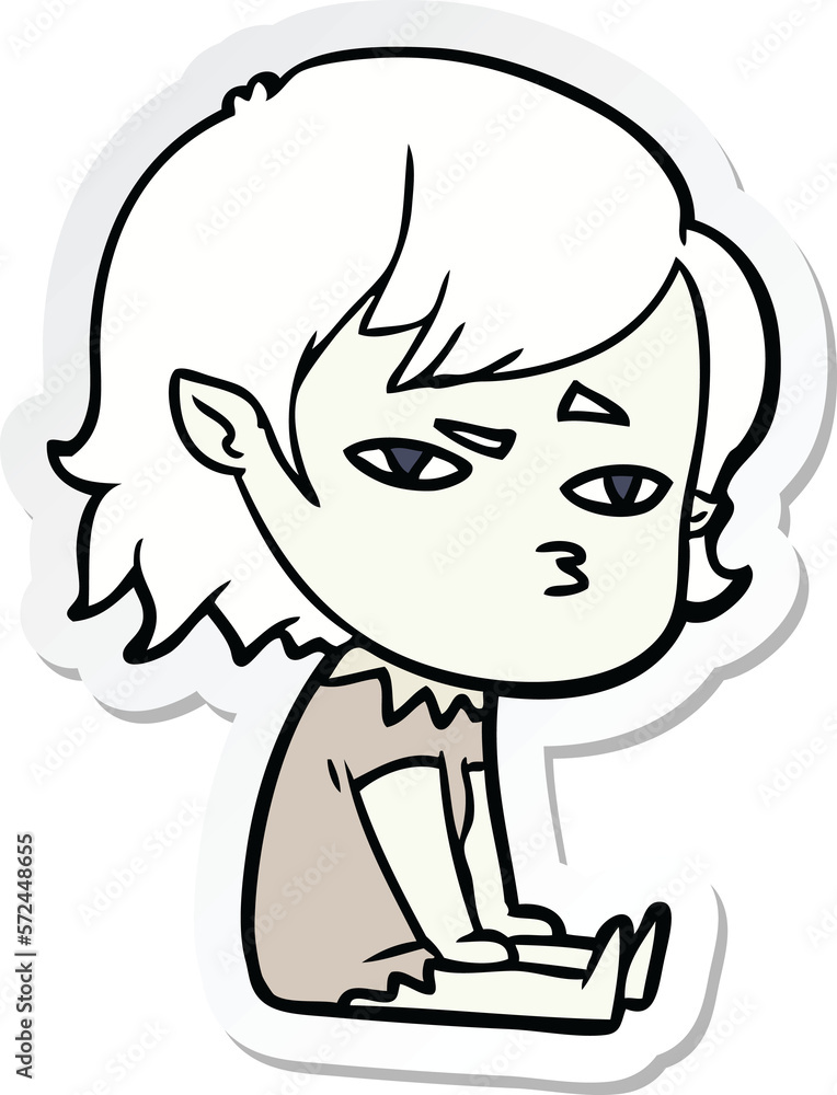 Obraz premium sticker of a cartoon vampire girl