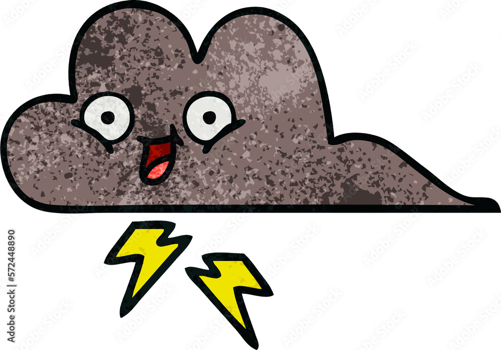 retro grunge texture cartoon storm cloud retro grunge texture cartoon storm cloud