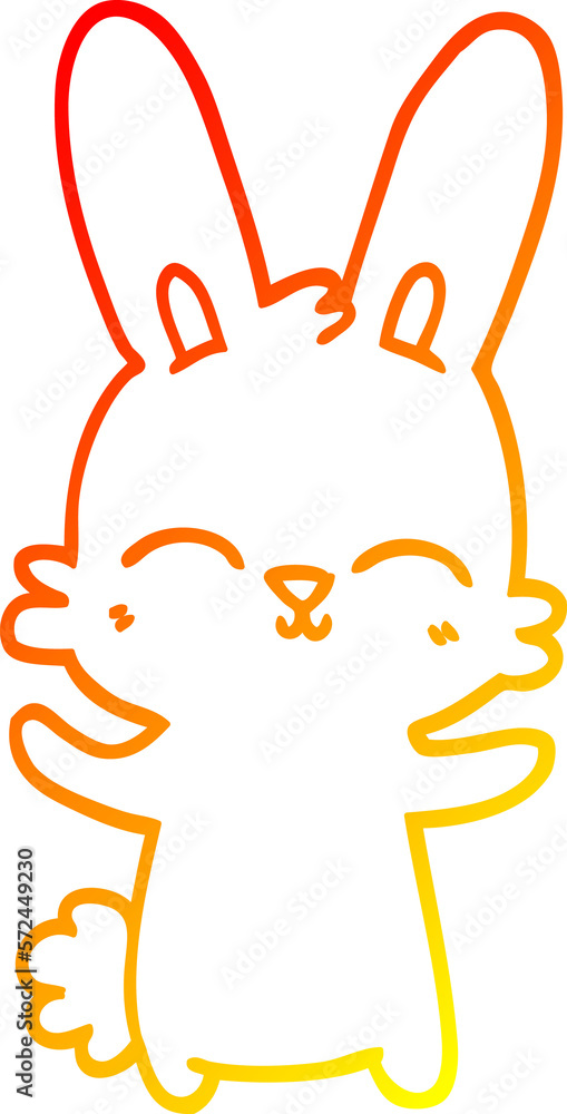 warm gradient line drawing cute cartoon rabbit warm gradient line drawing cute cartoon rabbit