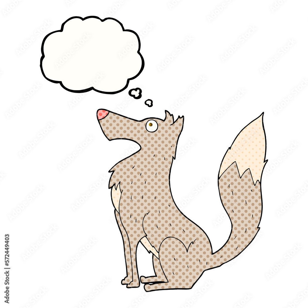 thought bubble cartoon wolf