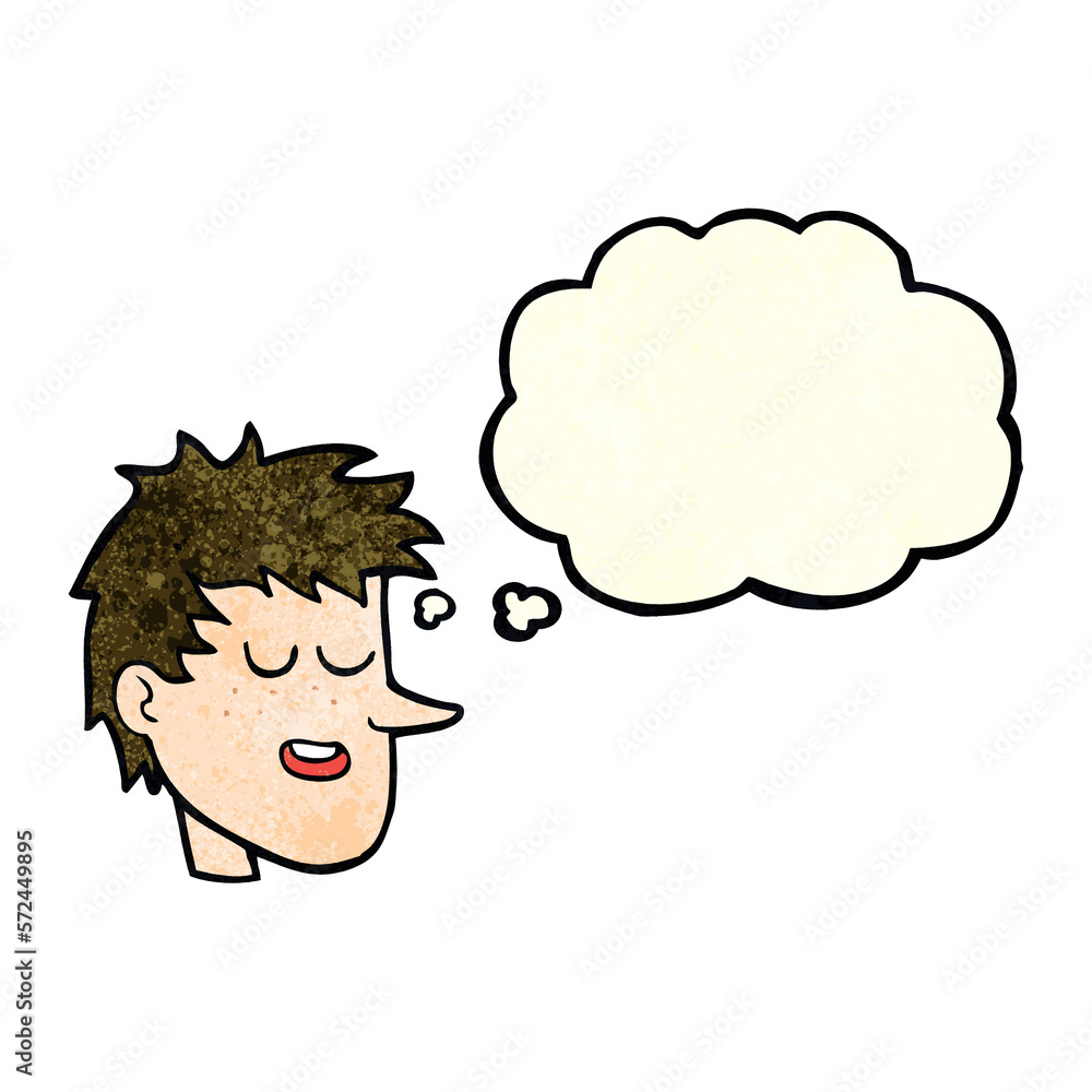 cartoon happy boy face with thought bubble cartoon happy boy face with thought bubble