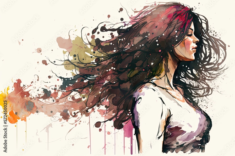 Wall art, wallpaper frame art, painting, line art, watercolor art