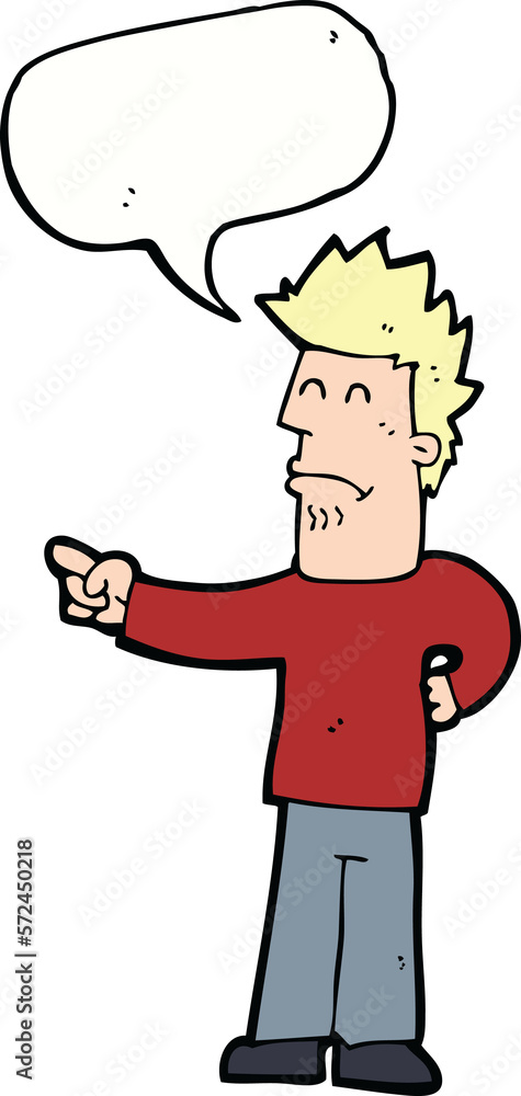 cartoon man pointing with speech bubble cartoon man pointing with speech bubble