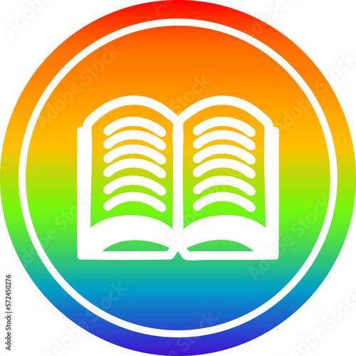 open book circular in rainbow spectrum