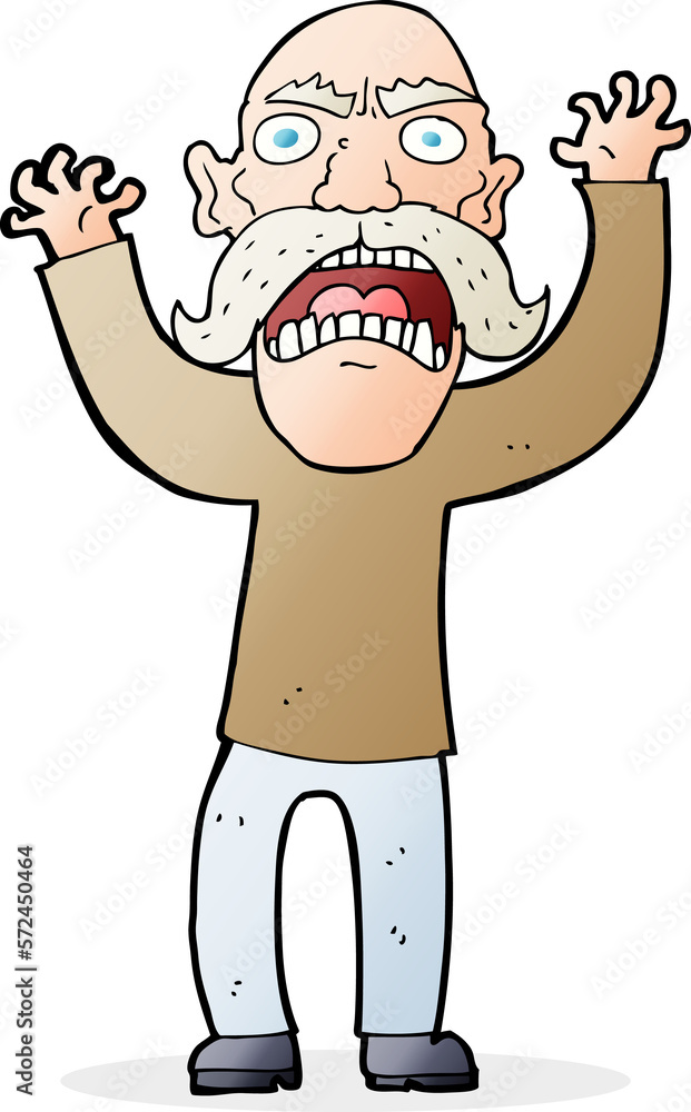 Obraz premium cartoon angry old man