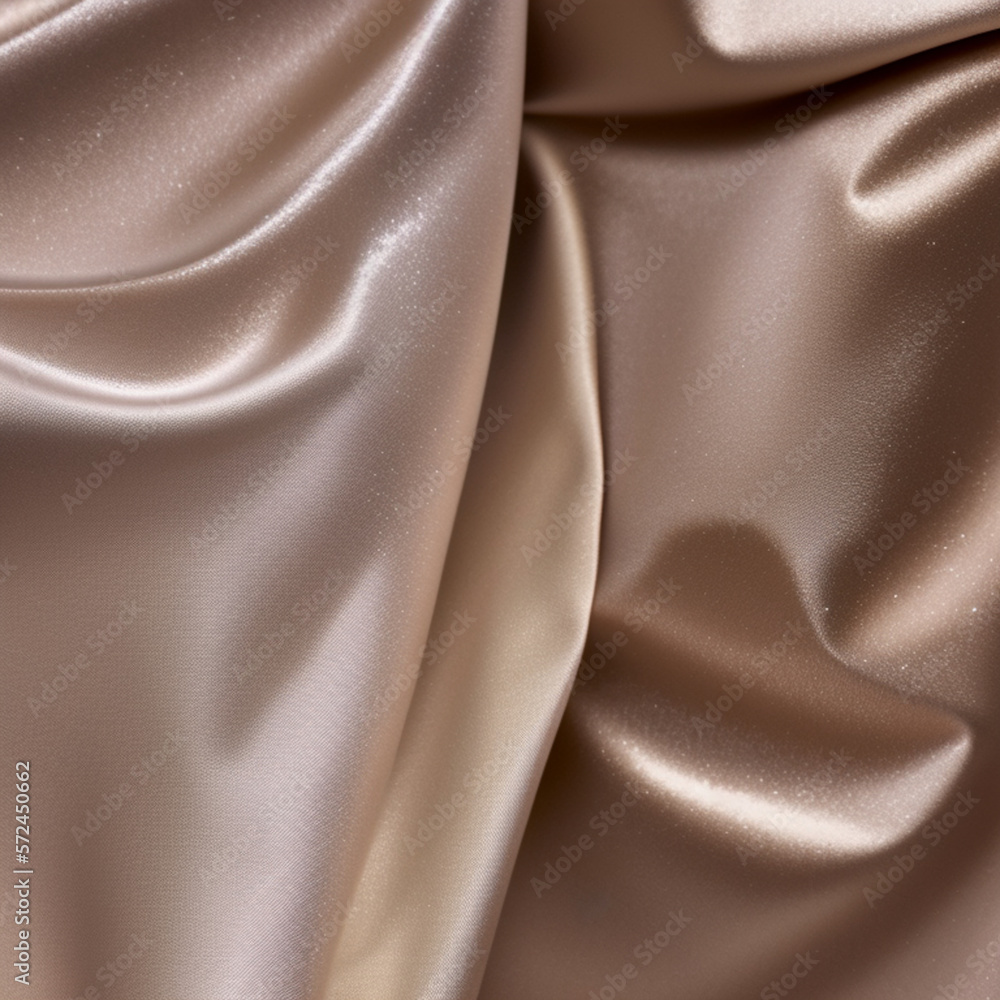 silk fabric background - gold color cloth texture background - Silk - Brown fabric - Generative AI