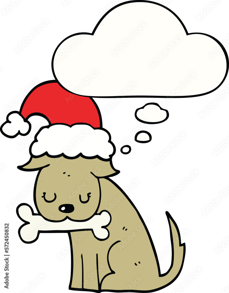 cute christmas dog and thought bubble cute christmas dog and thought bubble