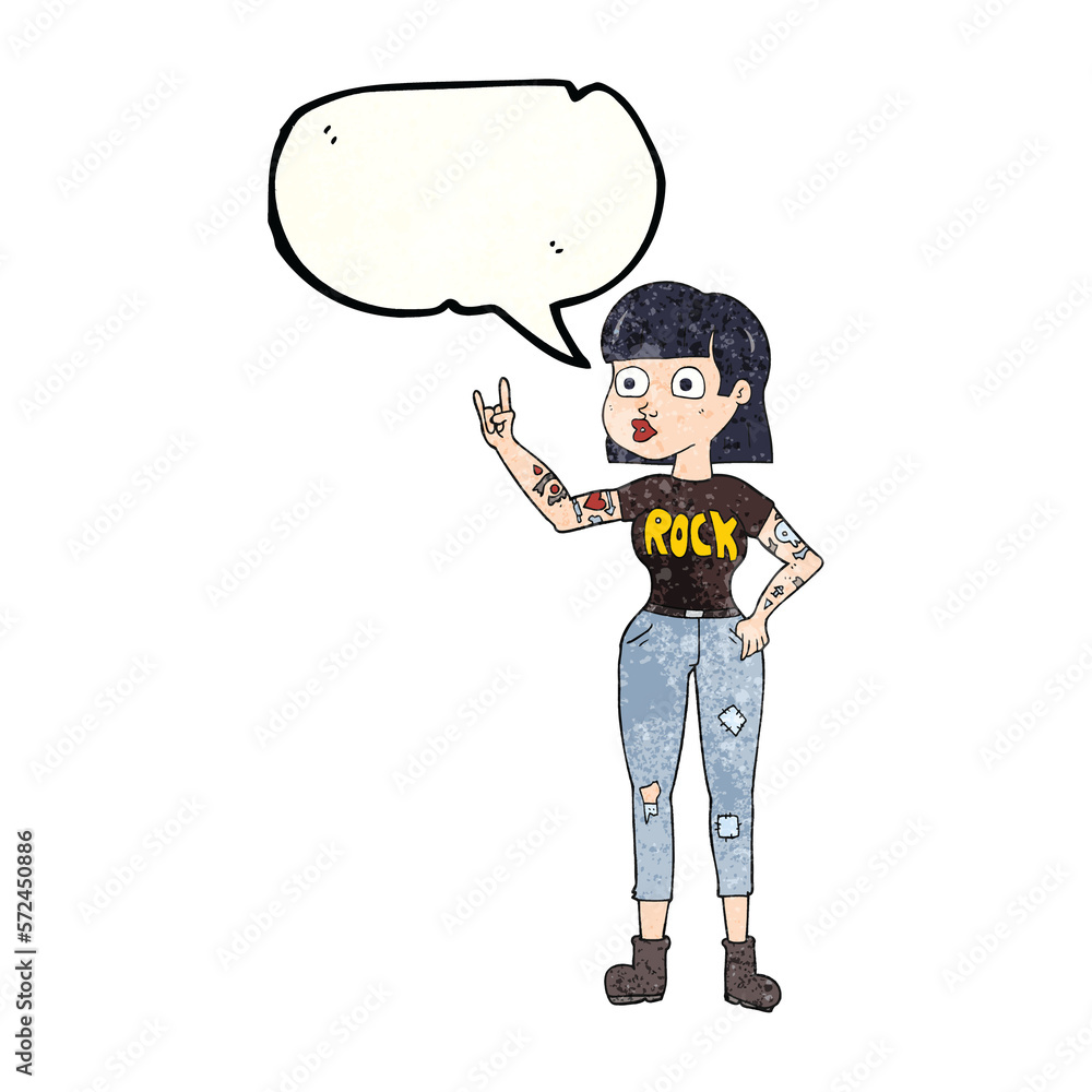 speech bubble textured cartoon rock girl speech bubble textured cartoon rock girl