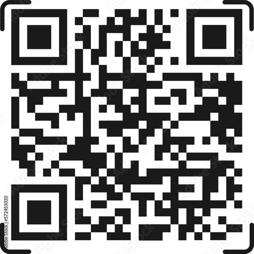  Icon of the QR code. Vector illustration.