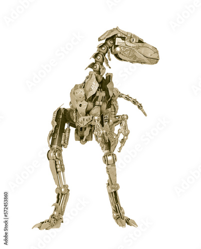 raptor in camouflage on white background