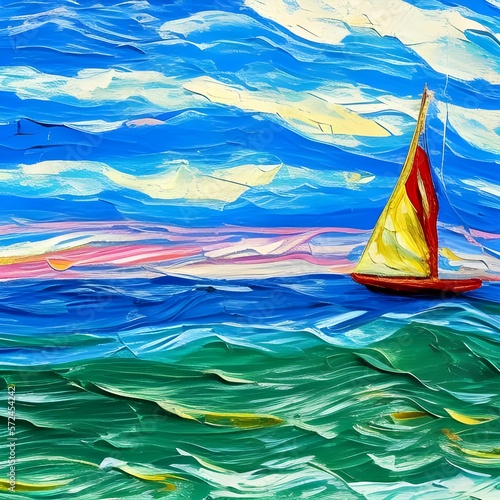 Photo Wind-Blown by DAngelo presents the art of colorful vibrance sailing the sea