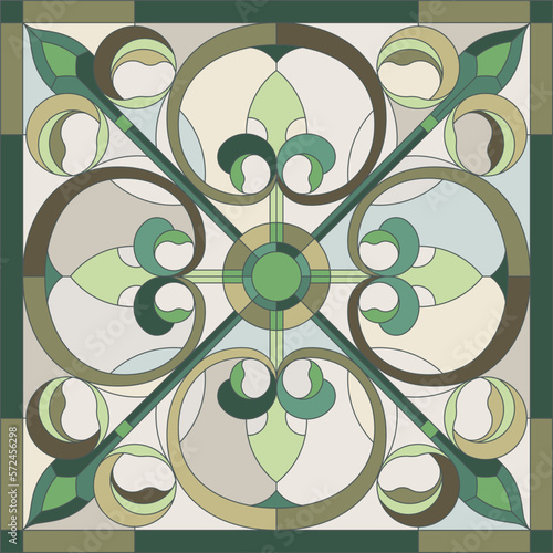 Abstract flower in square f...