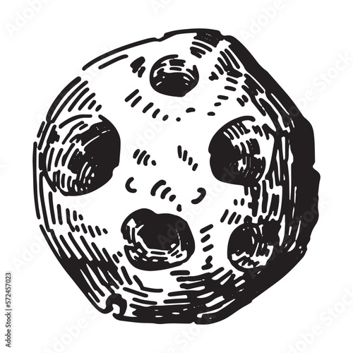 Abstract asteroid sketch. Simple astrology science symbol outline clip art. Hand drawn vector illustration isolated on white.