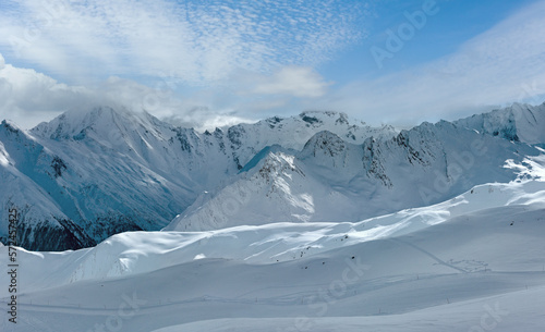 Silvretta Alps winter view (Austria). Panorama. © wildman