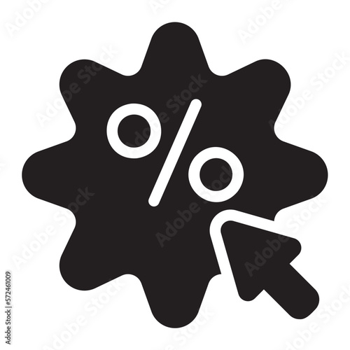 click through rate glyph icon