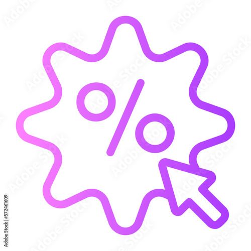 click through rate gradient icon