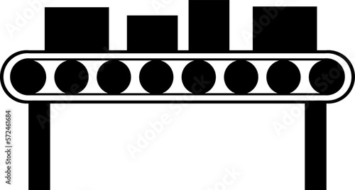 Förderband Illustration Silhouette mit Paketen
