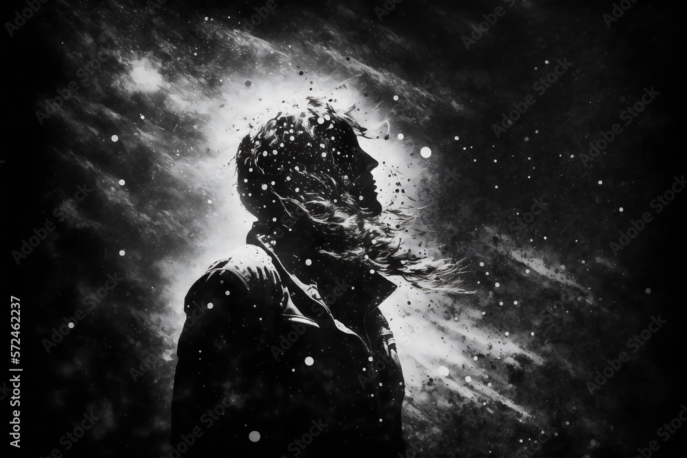 person in the dark, soul storm, ai generated, Generative AI person in the dark, soul storm, ai generated, Generative AI