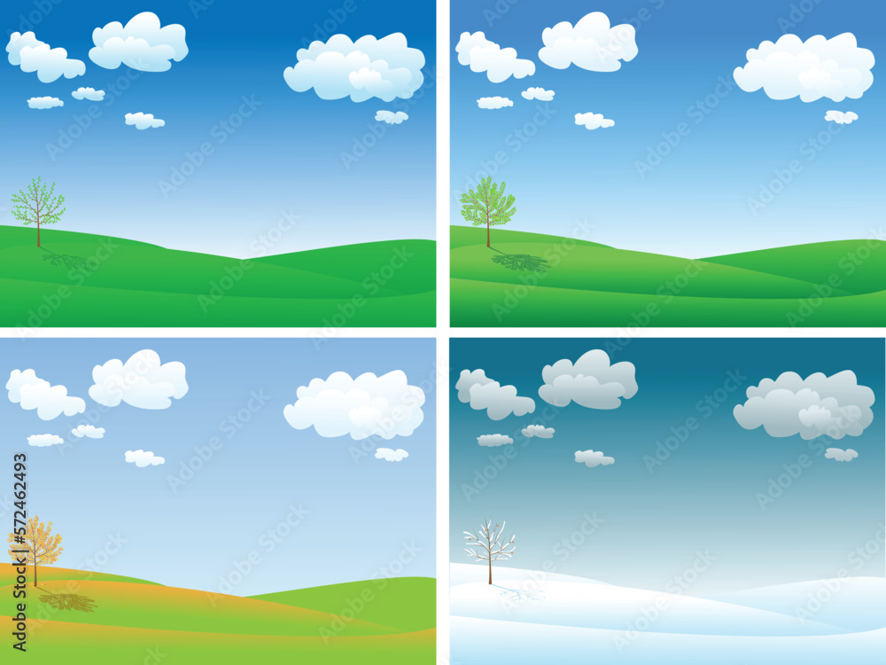 Fototapeta premium four seasons landscape