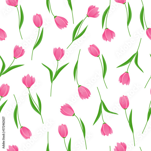 Wallpaper Mural seamless background with tulips Torontodigital.ca