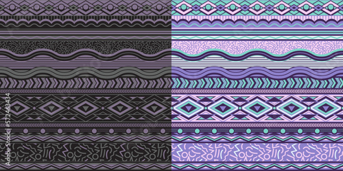 SEAMLESS MEMPHIS AZTEC STRIPE PATTERN SWATCH