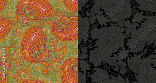 SEAMLESS TRADITIONAL PAISLEY PATTERN SWATCH