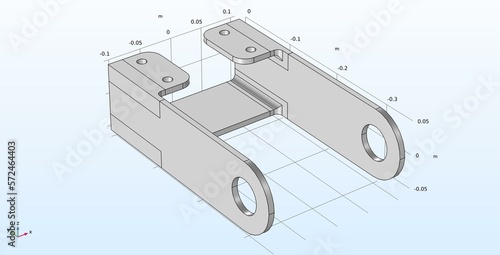 Computer modeling and
investigation of parameters of a steel mechanical part
using a computer aided design system.
Design environment of engineering calculation.  photo