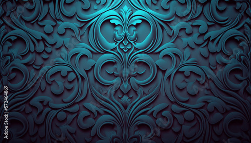 Teal brocade background