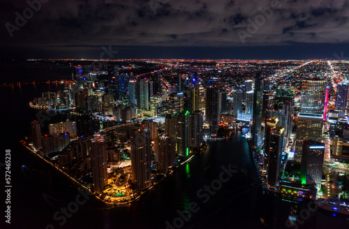 Miami from air at night