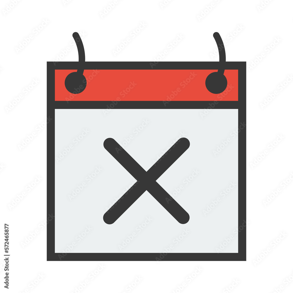 Day calendar with wrong, cross, cancel, false symbol. Date icon for Event schedule date. Meeting appointment time. Agenda plane. Simple flat calendar dates Icon. Day calendar with wrong, cross, cancel, false symbol. Date icon for Event schedule date. Meeting appointment time. Agenda plane. Simple flat calendar dates Icon.