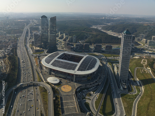 Galatasaray Football Team Stadium Drone Photo, Seyrantepe Kagithane, Istanbul Turkey photo