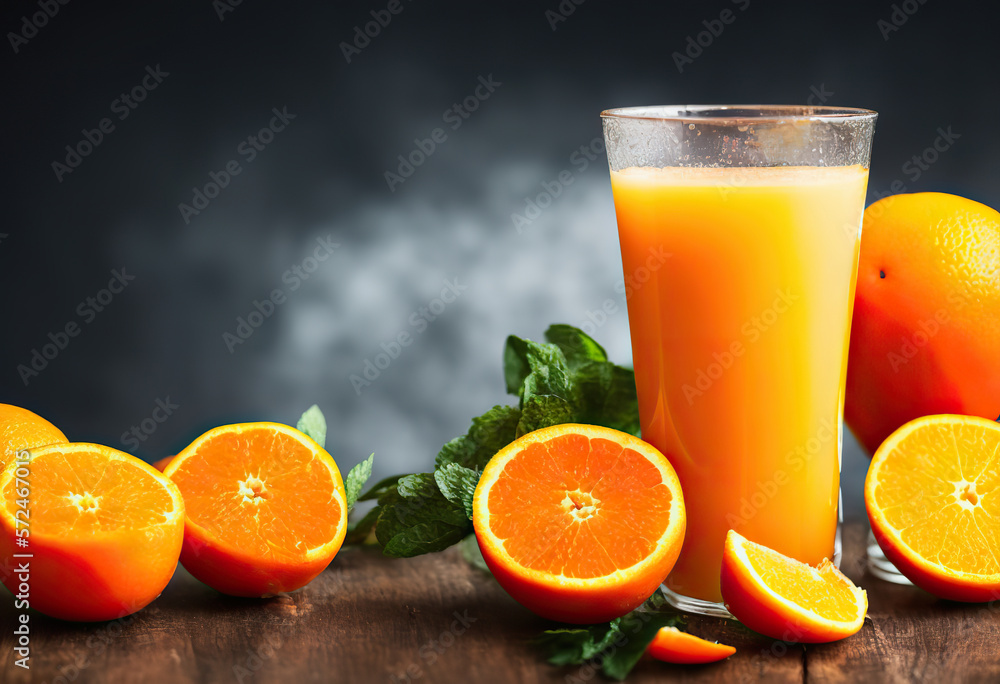 drink with orange juice. Vitamin C drink with orange juice. Vitamin C