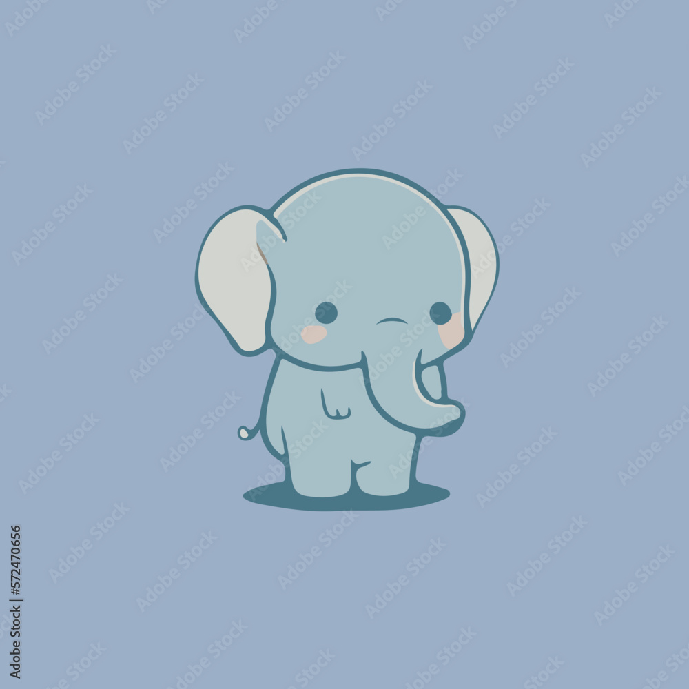 Fototapeta premium elephant, animal, cartoon, vector, illustration, mammal, baby, fun, cute, safari, funny, wild, character, art, drawing, zoo, nature, pink, wildlife, love, animals, design, big, happy, clipart
