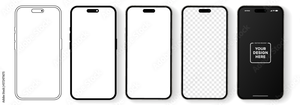 3D realistic high quality smartphone mockup with isolated background. Smart phone mockup collection. Device front view. 3D mobile phone with shadow on white background. 3D realistic high quality smartphone mockup with isolated background. Smart phone mockup collection. Device front view. 3D mobile phone with shadow on white background.