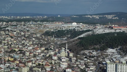 Wallpaper Mural high angle view of residences buildings in Istanbul city Torontodigital.ca