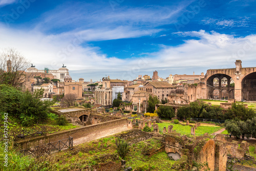 Ancient ruins of forum in Rome