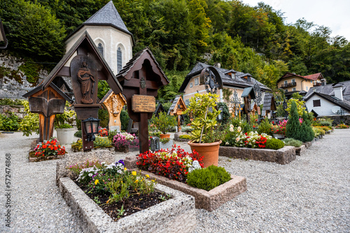 View of Cemetery in Hallstatt, Austria photo