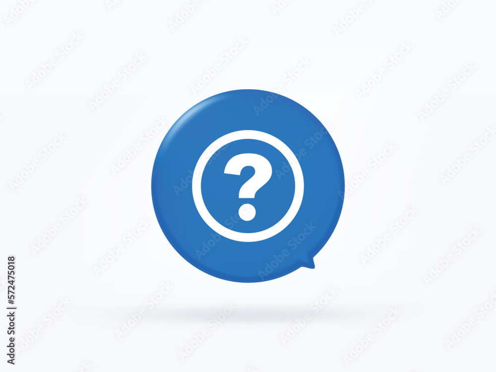 3d speech bubble with question mark realistic icon vector concept. Trendy modern design illustration isolated 3d speech bubble with question mark realistic icon vector concept. Trendy modern design illustration isolated