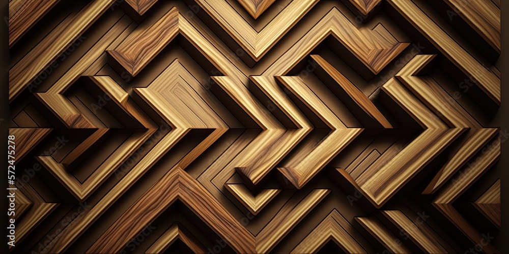 3d Wooden pattern Panel, With Wooden Background For Wall, 3d illustration. Abstract low poly background. Polygonal shapes background, geometric shape with wood texture by AI Generative 3d Wooden pattern Panel, With Wooden Background For Wall, 3d illustration. Abstract low poly background. Polygonal shapes background, geometric shape with wood texture by AI Generative