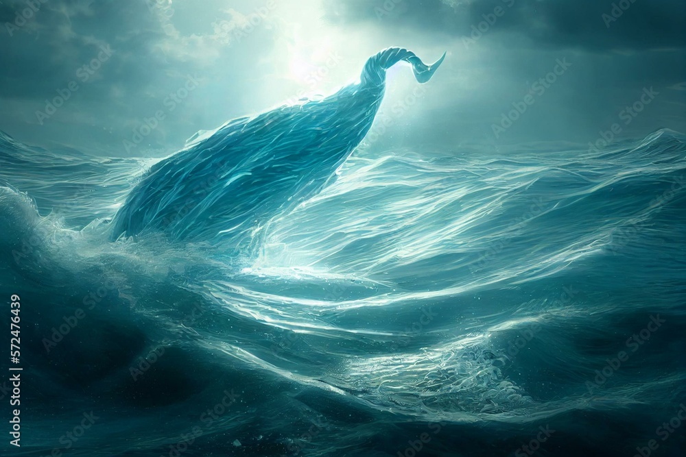 The mythological greek god of sea and water coming out of the ocean ...