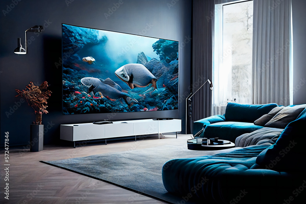 Big Tv In A Living Room. Elegant living room with big tv screen