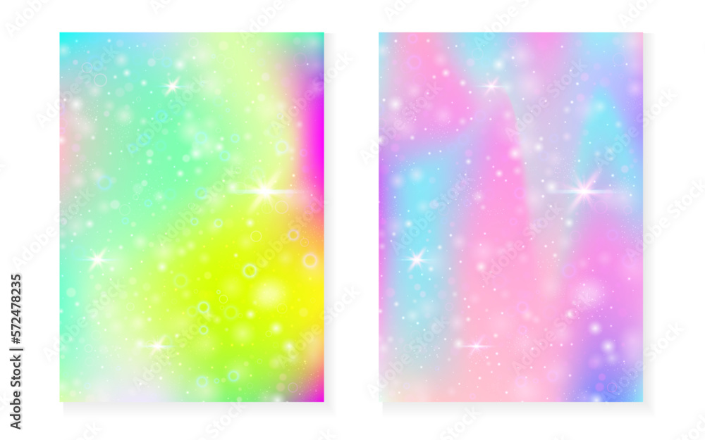 Magic background with princess rainbow gradient. Kawaii unicorn Magic background with princess rainbow gradient. Kawaii unicorn